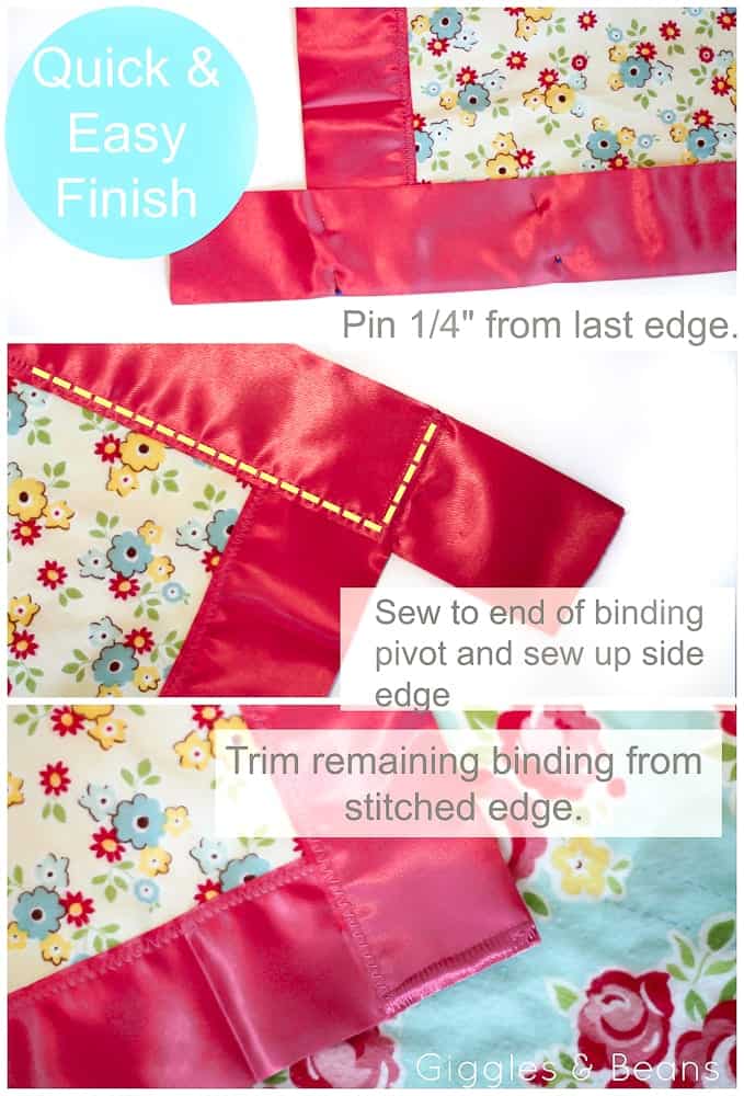 How to Sew Blanket Binding on a Flannel Baby Blanket Tutorial