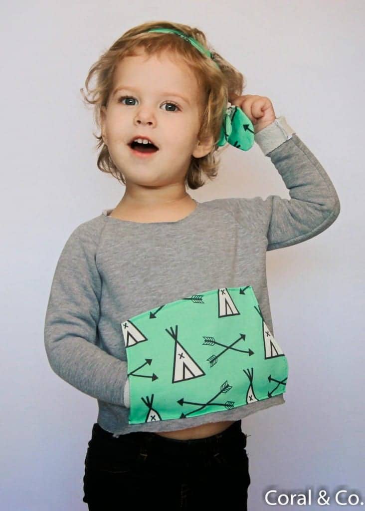 DIY kids sweatshirt upcycle - easy raglan sleeve from an old sweatshirt