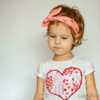 Valentines Day Outfit with Organic Strawberry Leggings and a Patchwork Heart T-shirt. Made by Coral & Co. (2 of 14)