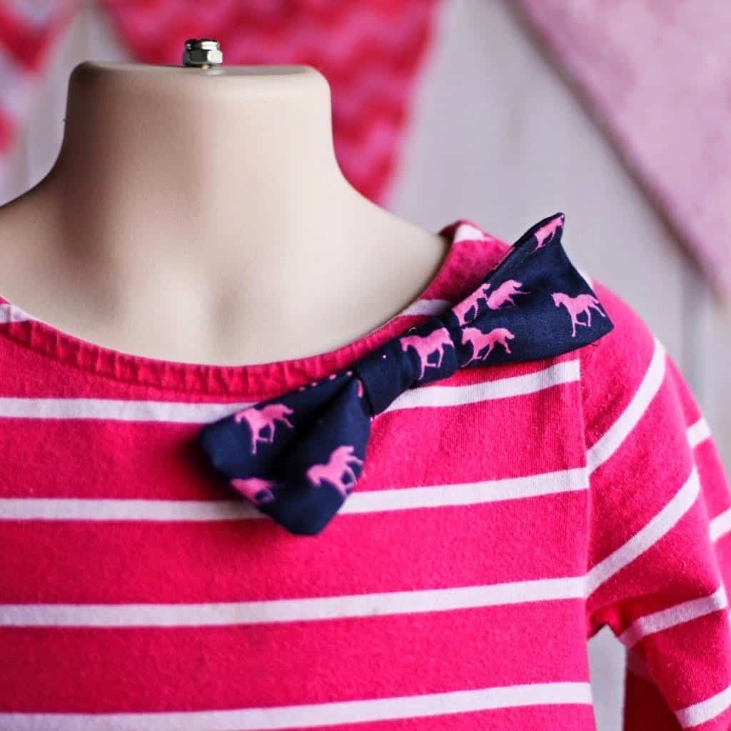 T-shirt bow dress tutorial and pattern from Coral and Co.