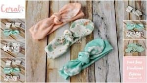 Knot Bow Headband Tutorial and Pattern. Easy DIY Knotted Bow Headband for babies and Toddlers. Free Pattern in sizes Newborn - 2T from Coral and Co.