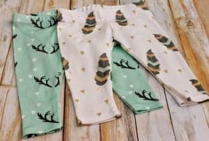 DIY baby sewing pattern. Easy baby leggings pattern. Free Pattern from Go To Patterns.