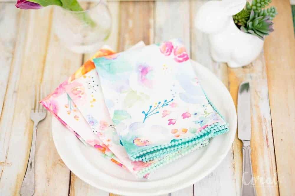 diy-pom-pom-mitered-napkin-tutorial