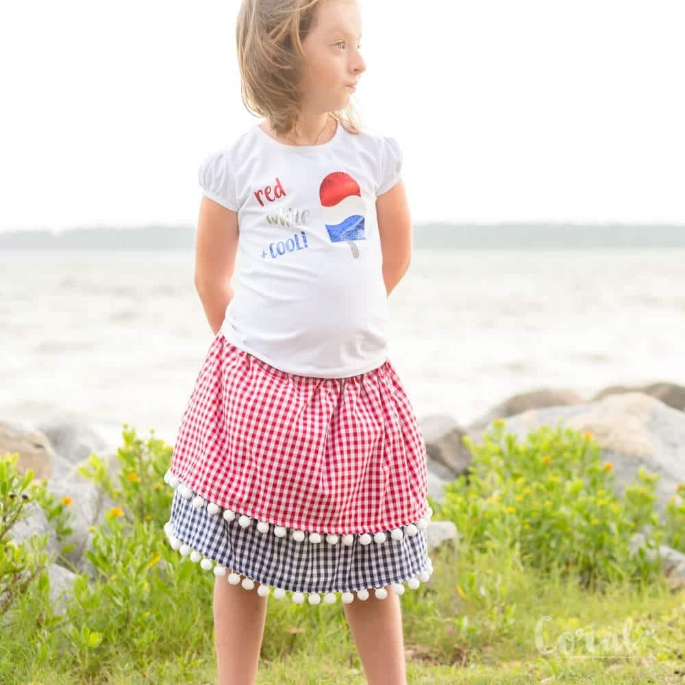 Pom pom skirt | patriotic sewing projects | Memorial Day Crafts You Can Sew To Show Your Patriotism | Sewing.com