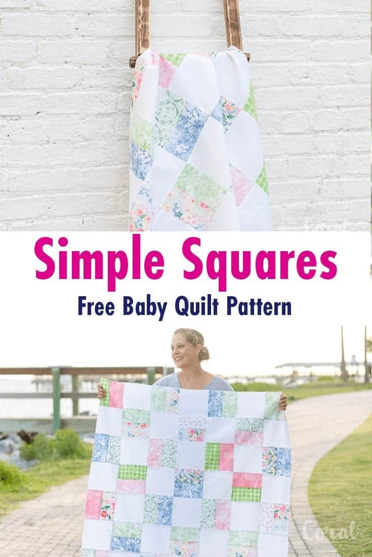 Free Beginner Baby Quilt Patterns Simple Squares Quilt Pattern Coral