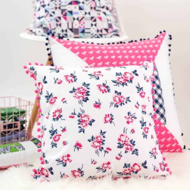 Coral + Co. How to make a Pom Pom Pillow Tutorial