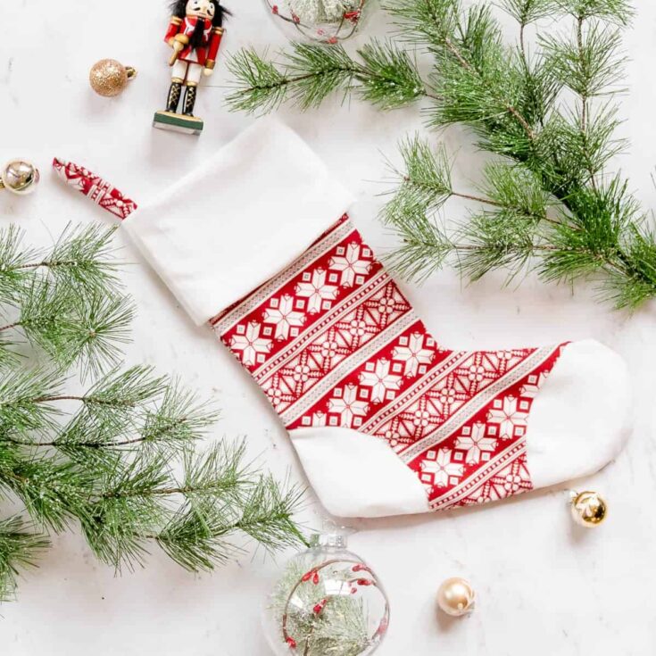 Image for Free Christmas Stocking Sewing Pattern with Toe Patch