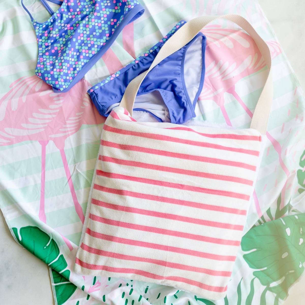 How To Make a Beach Bag Towel Tote Easy Beach Bag Coral + Co.
