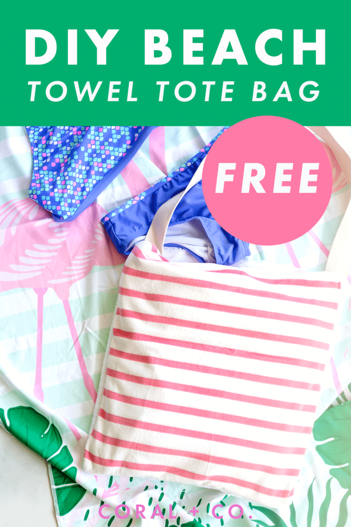 How To Make a Beach Bag Towel Tote Easy Beach Bag Coral + Co.