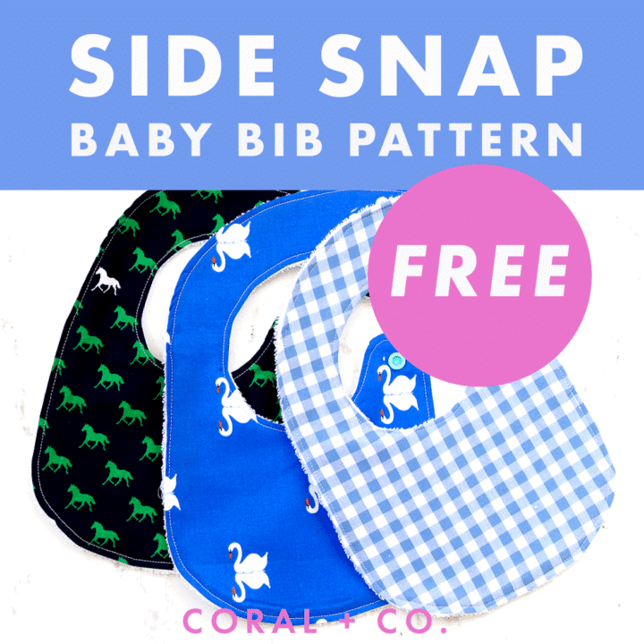 Side Snap Baby Bib Pattern with Terry Cloth - Coral + Co.